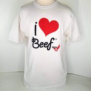 I Love Beef T-Shirt Heart Meat Carnivore Mens XL